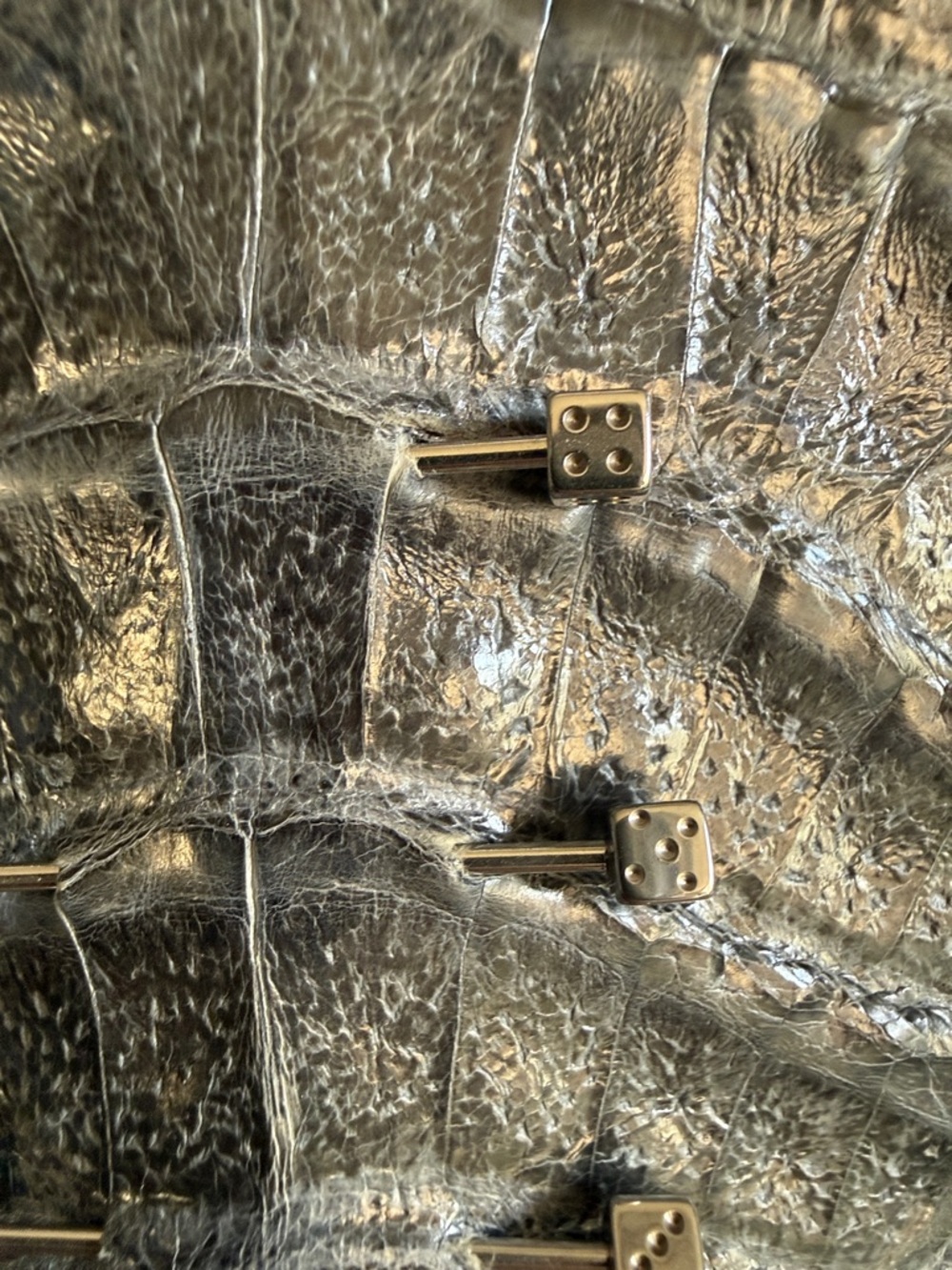 Exotic Real Grey Crocodile Front Bib - Picture 8 of 16